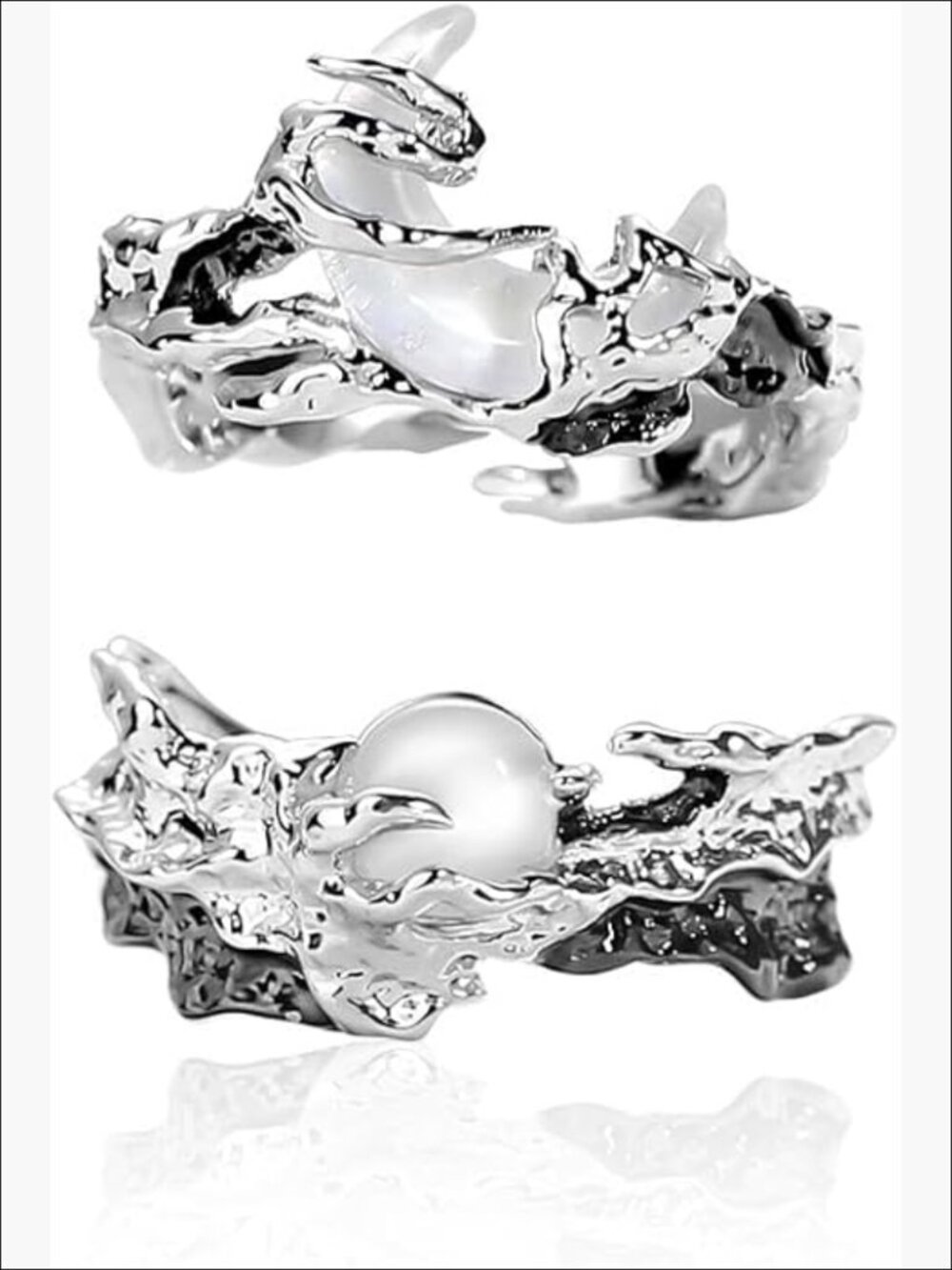 Copper Matching Couple Rings Set - Adjustable Promise Rings Unisex Gift